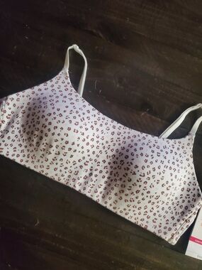 Maidenform White Bralette with Brown Leopard Spots